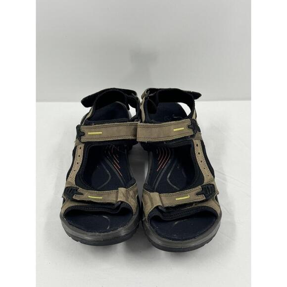 Ecco Mens Sandals Black Brown Open-Toe Adjustable Strappy‎ Sports SZ 43 - Picture 1 of 7